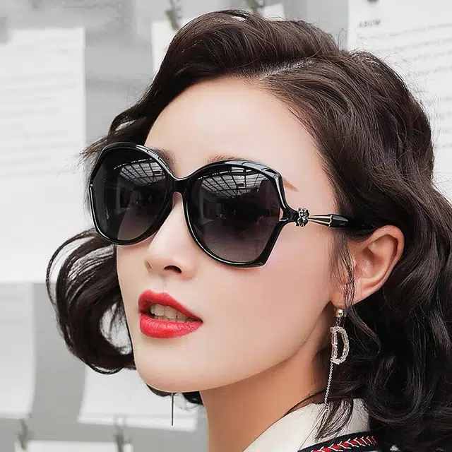 浪莎 时尚四叶草墨镜潮 椭圆形 百搭大框太阳眼镜 女款