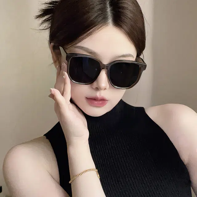 浪莎 舒适镜腿高级果冻灰防紫外线墨镜时尚素颜遮阳镜 不规则形 太阳眼镜 男女同款情侣款