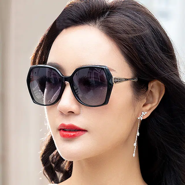 浪莎 舒适镜腿高级感偏光防紫外线墨镜时尚潮流 不规则形 太阳眼镜 男女同款情侣款