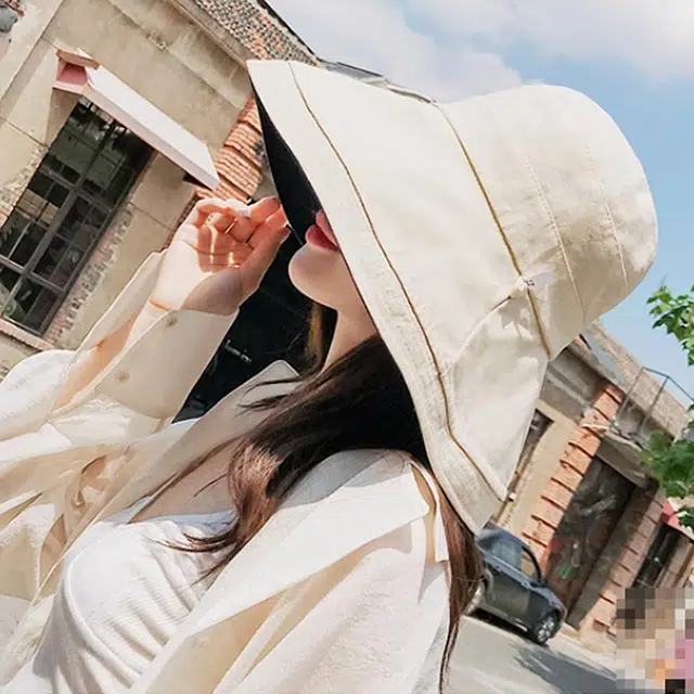 浪莎 春夏季双面拼色大沿遮阳遮脸防晒防紫外线 棉 太阳帽渔夫帽 女款