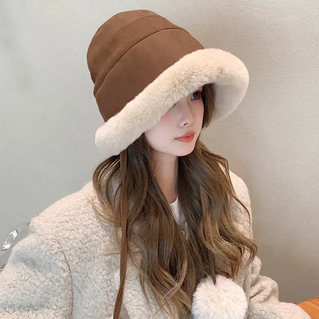 浪莎时尚毛绒绒加厚护耳渔夫帽女秋冬包头遮脸加绒雷锋帽防寒滑雪帽潮