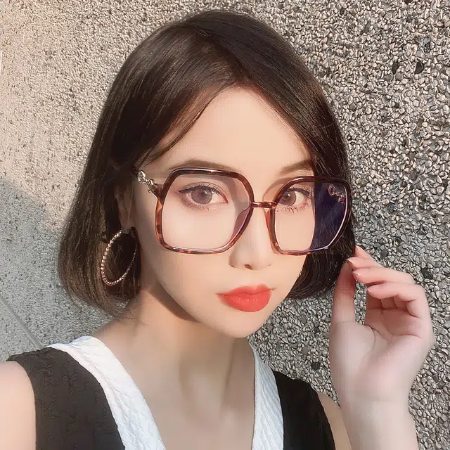 浪莎 平光大框眼镜可配近视度数显脸小 不规则形 素颜神器方圆脸光学镜架 男女同款情侣款