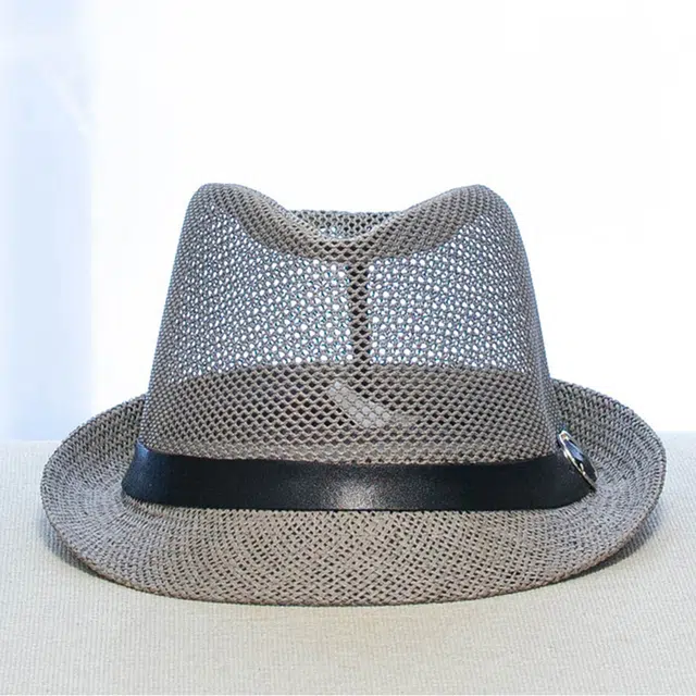 浪莎 夏季灰色时尚薄款网眼镂空透气遮阳防晒 聚酯纤维 爵士帽 男女同款情侣款