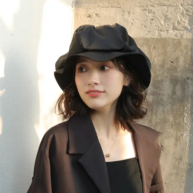浪莎 小众大版日系慵懒风渔夫帽女 显脸小云朵贝雷帽 大檐防晒盆帽 男女同款情侣款