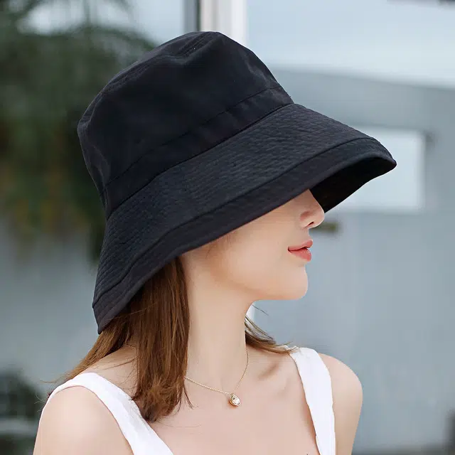 浪莎 纯色个性盆帽遮阳户外大檐 棉 聚酯纤维 渔夫帽太阳帽 男女同款情侣款