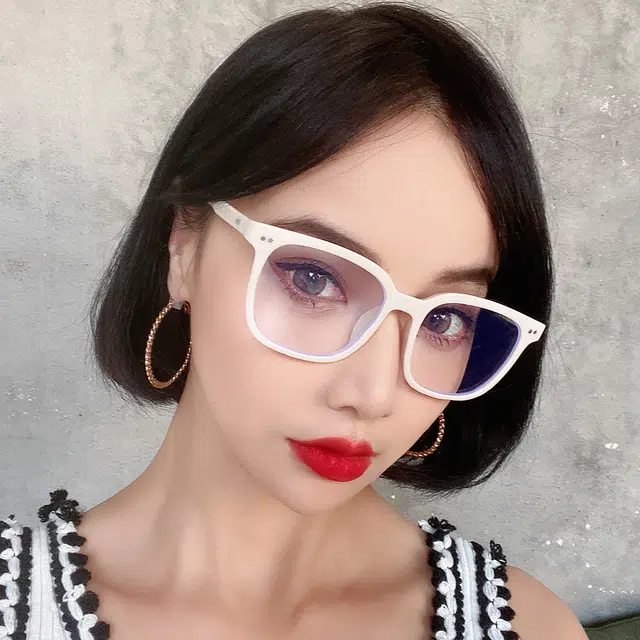 浪莎 时尚百搭平光镜片近视眼镜 不规则形 防蓝光光学镜架 男女同款情侣款