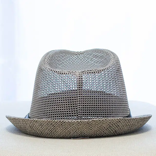 浪莎 夏季灰色时尚薄款网眼镂空透气遮阳防晒 聚酯纤维 爵士帽 男女同款情侣款