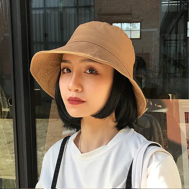 浪莎 四季通用咖啡色配防风绳时尚百搭休闲大帽檐遮阳防晒 棉再生纤维 渔夫帽 男女同款情侣款