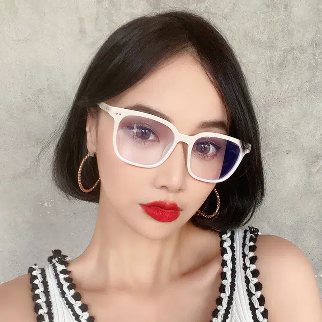 浪莎 时尚百搭平光镜片近视眼镜 不规则形 防蓝光光学镜架 男女同款情侣款