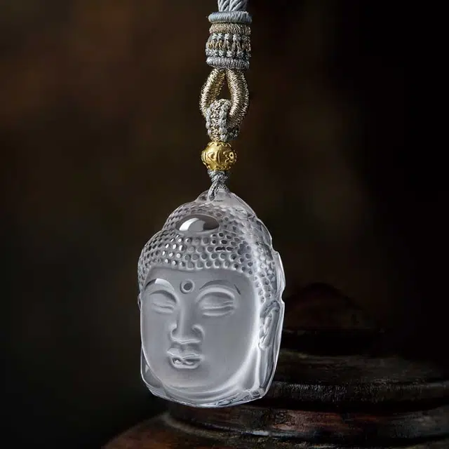 易明居 阿弥陀佛 简约设 转运珠佛头毛衣链 水晶 玉石项链 男女同款情侣款
