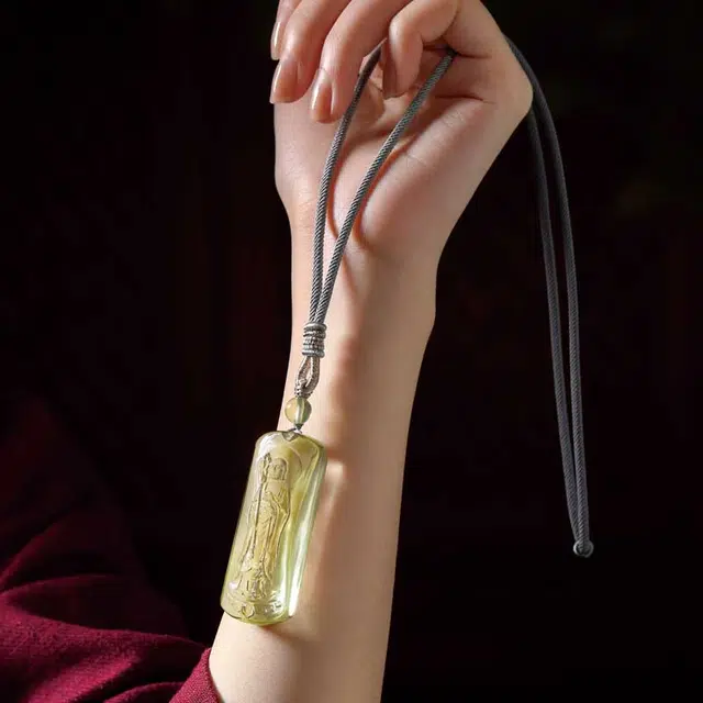 易明居 地藏王菩萨吊坠 佛牌 护身符 转运珠 毛衣链 水晶 项链 男女同款情侣款