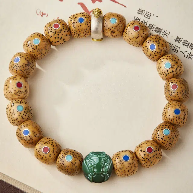 易明居 新中式国潮 十二生肖八大本命佛守护神 复古小众文玩佛珠 转运珠 财运爆棚 原生态#好运 星月菩提 手串 男女同款情侣款