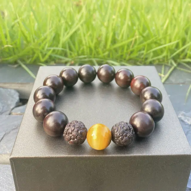 易明居 有钱花 双貔貅吞金兽 复古新中式串珠 本命年 文玩盘玩佛珠念珠 平安顺遂 转运珠 紫檀属 手串 男款