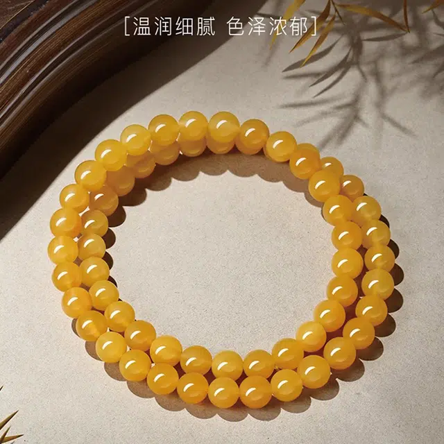 易明居 招财进宝 新中式多圈叠戴 国风小众设计 轻奢高级感 事业运爆棚 文玩转运佛珠 简约百搭鸡油黄#好运 手串 黄玉 男女同款情侣款