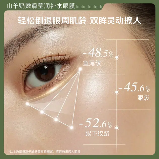 瑜然美 山羊奶嫩滑莹润眼膜 保湿补水淡化眼袋淡化细纹