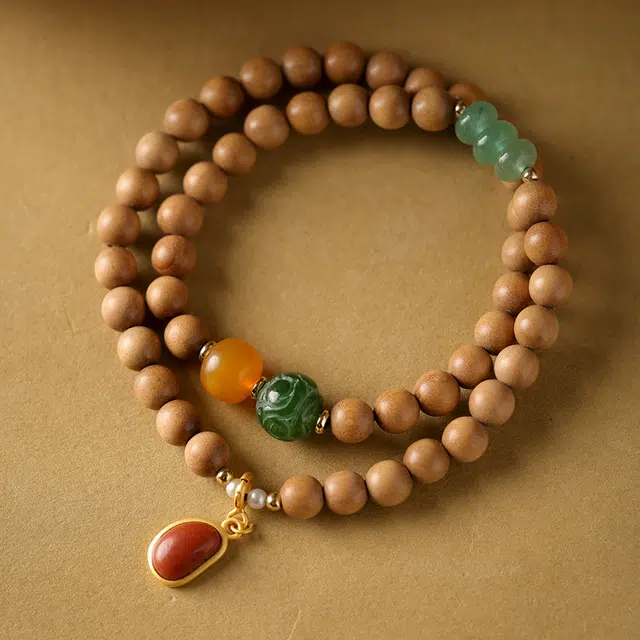 三檀小舍 【路路通】国风新中式复古风 招财转运诸事顺利 小众简约高级轻奢饰品 檀木 手串 女款