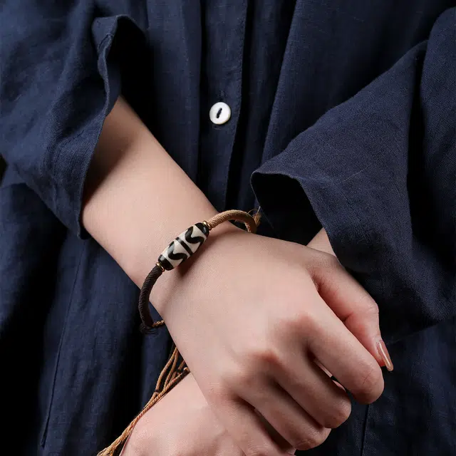 三檀小舍 国风国潮藏式民族风复古#好运 虎牙天珠 手绳 男女同款情侣款