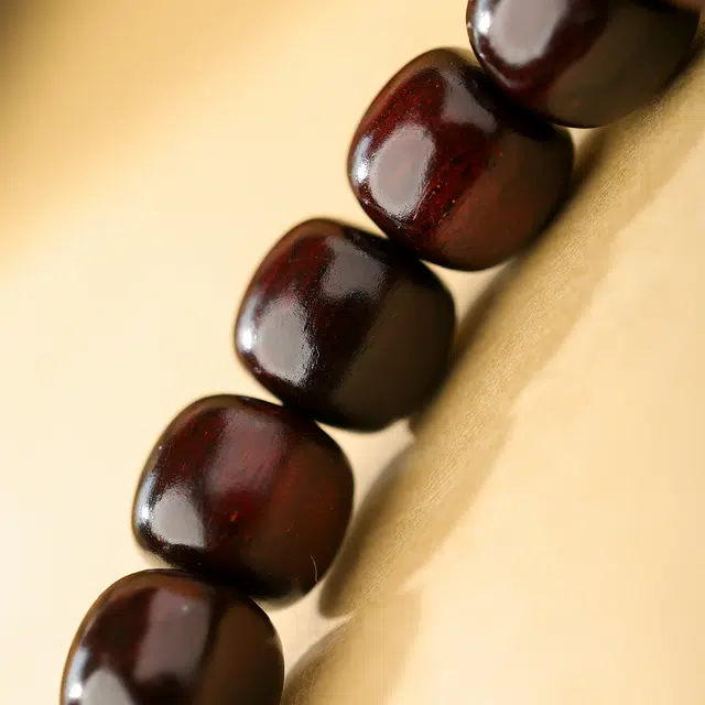 三檀小舍 国风国潮新中式 招财转运守护镶嵌工艺无相珠老型珠鸿运当头本命年 精工归圆文玩盘玩绕指柔礼盒 紫檀属 手串 男女同款情侣款