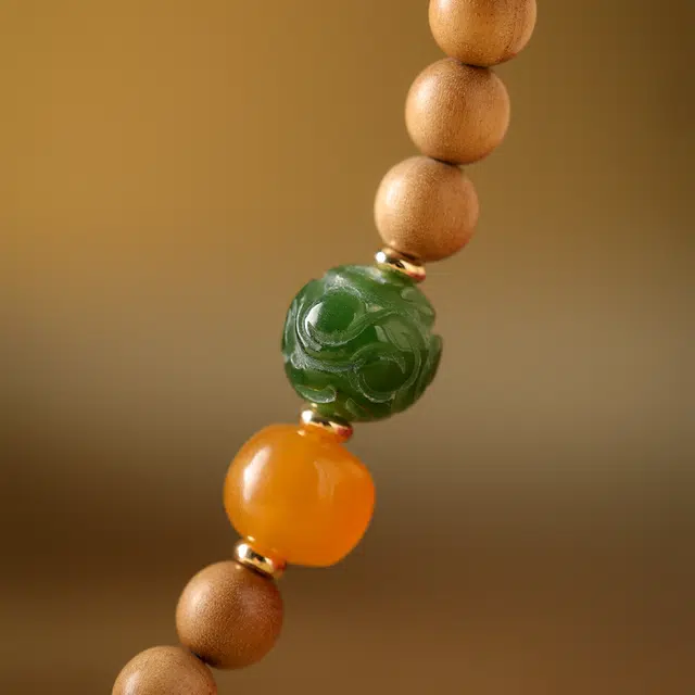 三檀小舍 【路路通】国风新中式复古风 招财转运诸事顺利 小众简约高级轻奢饰品 檀木 手串 女款