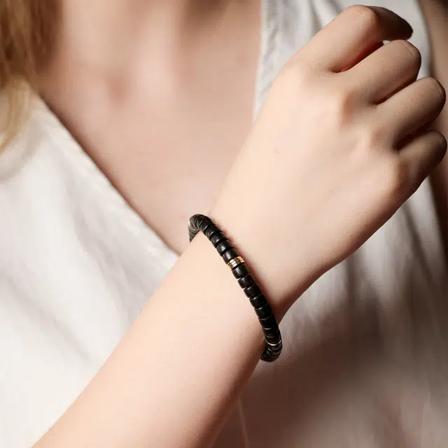 三檀小舍 国风国潮新中式 精工归圆绕指柔文玩盘玩招财转运守护#好运 礼盒 檀木 手串 男女同款情侣款