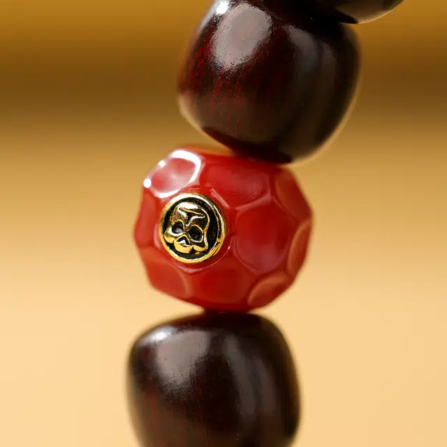 三檀小舍 国风国潮新中式 招财转运守护镶嵌工艺无相珠老型珠鸿运当头本命年 精工归圆文玩盘玩绕指柔礼盒 紫檀属 手串 男女同款情侣款