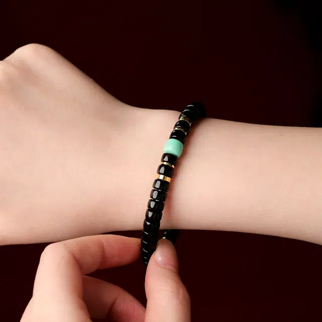 三檀小舍 精工归圆绕指柔文玩盘玩黑金高级轻奢小众高级#好运 椰蒂 手串 男女同款情侣款