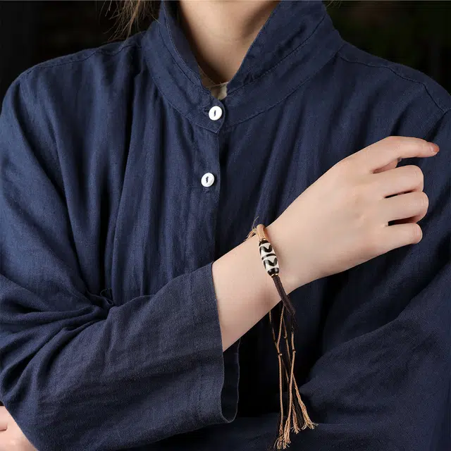 三檀小舍 国风国潮藏式民族风复古#好运 虎牙天珠 手绳 男女同款情侣款