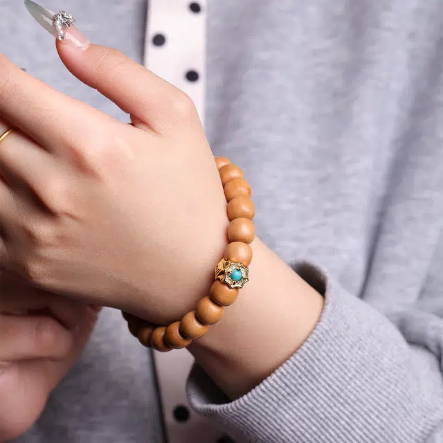 三檀小舍 招财转运旺事业国风国潮新中式复古单圈佛珠好运平安喜乐小众百搭高级轻奢 猴头核桃 手串 男女同款情侣款