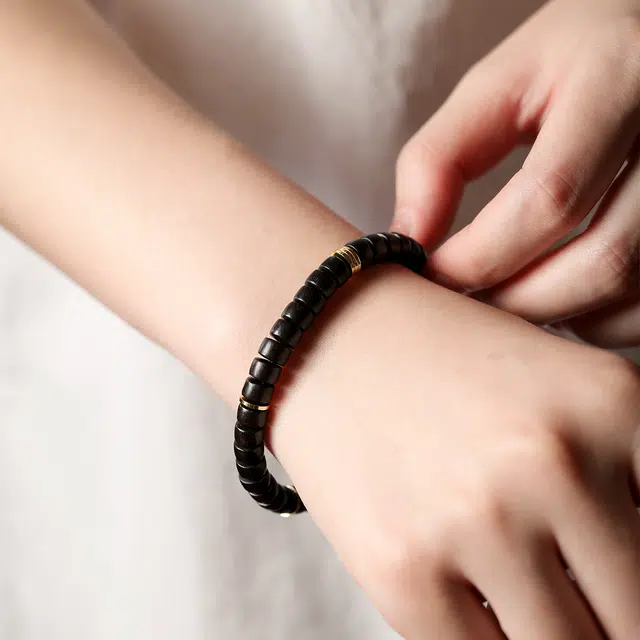 三檀小舍 国风国潮新中式 精工归圆绕指柔文玩盘玩招财转运守护#好运 礼盒 檀木 手串 男女同款情侣款