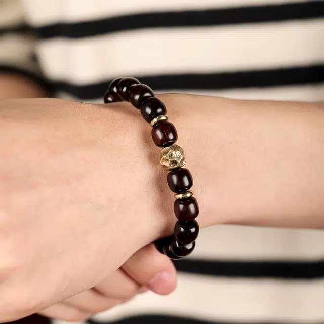 三檀小舍 国风国潮 无相新中式招财纳福 #好运 转运平安喜乐诸事顺利 小众设计文玩盘玩绕指柔 紫檀属 手串 男女同款情侣款