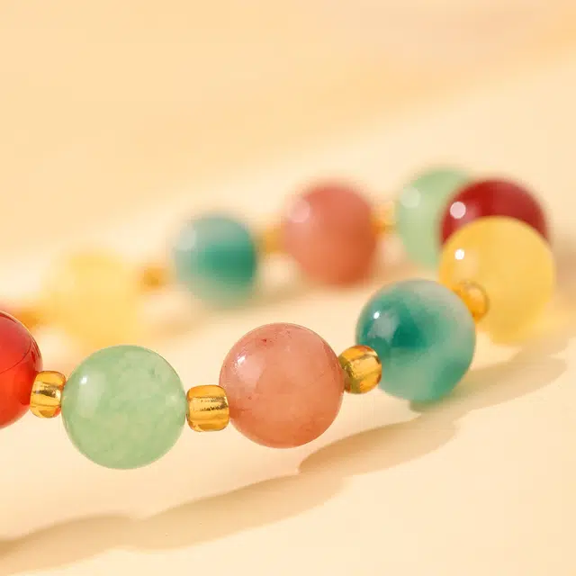 三檀小舍 新中式本命年 转运珠五色吞金兽貔貅招财国风有钱花珠串 小众高级 琉璃 手串 女款