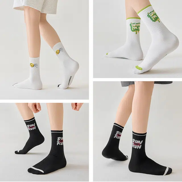 洛·恋 防臭运动舒适中筒袜 男款