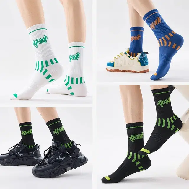 洛·恋 青少年薄款舒适百搭防臭运动中筒袜 男款 组合装