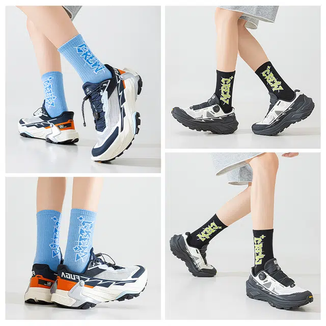 洛·恋 纯棉春秋季防臭吸汗青少年学生运动中筒袜 男款