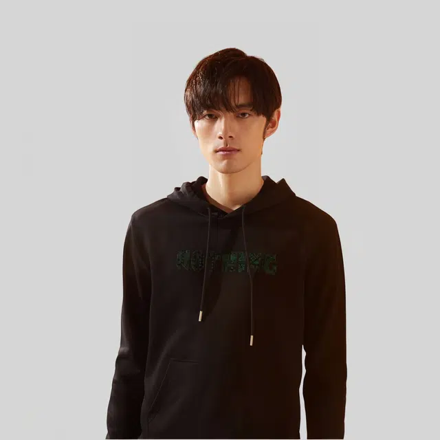 才子 连帽休闲字母印花卫衣 男款