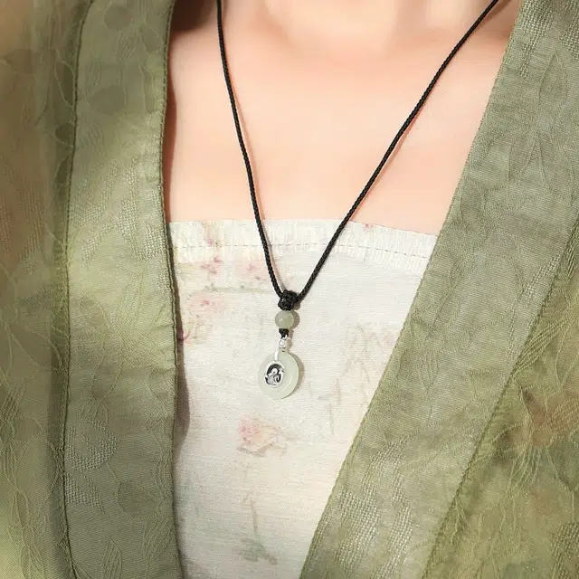 奥斯坦汀 山盟海誓复古编织简约轻奢高级感 黑曜石 玉石项链 男女同款情侣款