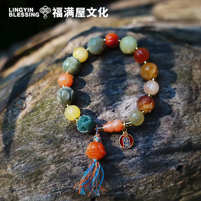 【灵隠景区直发 已过香】 西子童话 福禄平安莲花#好运#好运 菩提子/菩提籽 手串 女款