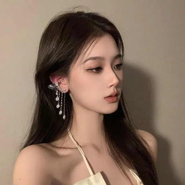 素 仙子物语蝴蝶流苏一体式夸张小众#好运 合金 耳环 女款