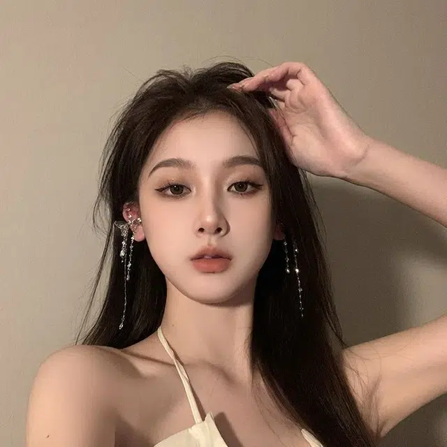 素 仙子物语蝴蝶流苏一体式夸张小众#好运 合金 耳环 女款