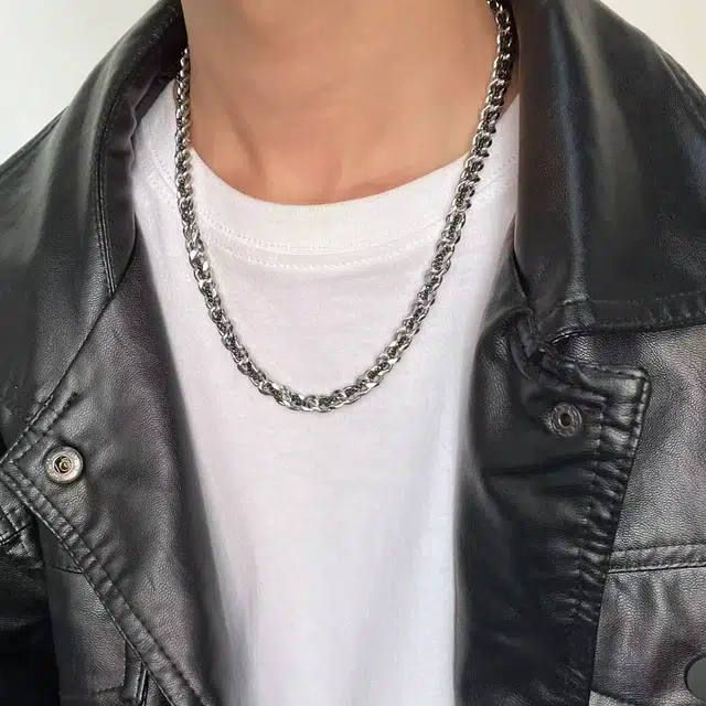 素 缠黑古巴链美式街头潮流嘻哈轻奢百搭小众设计高级感痞帅叠戴卫衣毛衣链锁骨链 钛钢 项链 男女同款情侣款