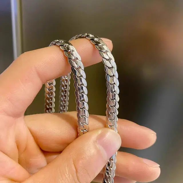 素 古巴链简约锁骨链不掉色链子配饰个性时尚饰品 钛钢 项链 女款
