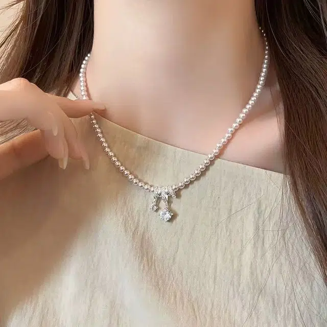 素 泪光曼塔玫瑰轻奢高级感小众简约百搭颈链日常通勤饰品 锆石 项链 女款