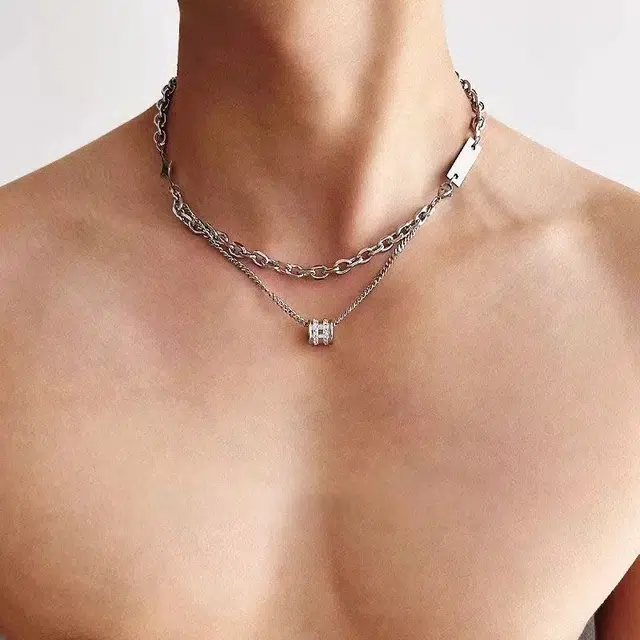 素 转运珠嘻哈潮酷高级感百搭配饰时尚百搭#好运 钛钢 项链 男女同款情侣款