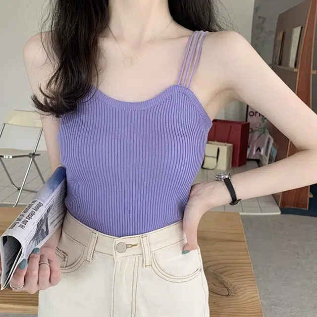 水中花 甜美小清新背心显瘦外穿甜辣妹无袖吊带 女款