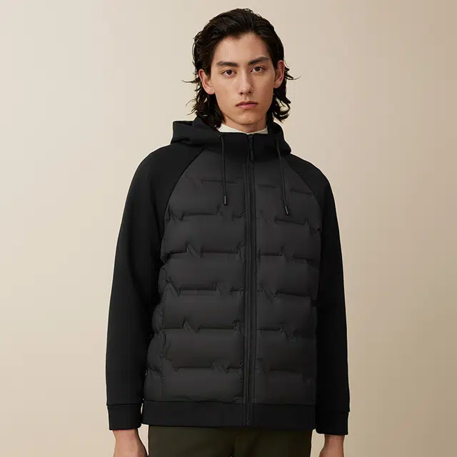 红豆 空气层卫衣领防水羽绒服 男款