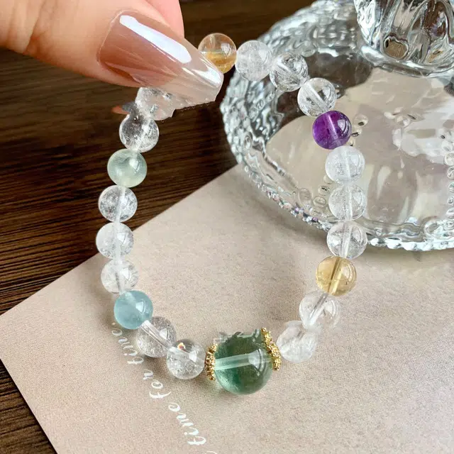 金瑞邦 【赠线香】简单百搭 显白精致 高档气质 小众设计 高级感 多宝 在逃公主 精准桃花 步步高升 #好运 水晶 手串 女款