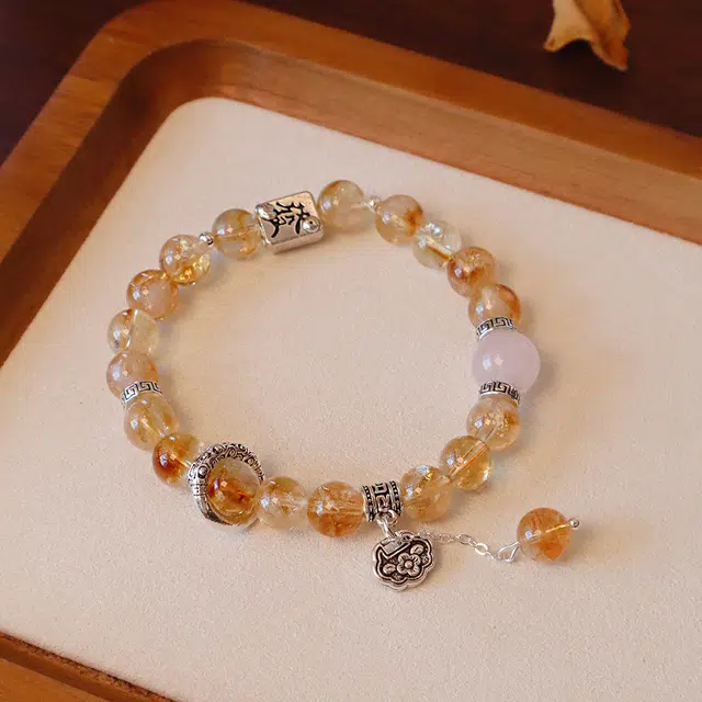 金瑞邦 【赠线香】简单百搭 显白轻奢 小众设计 高级感  平安扣 招财进宝 转运来福 平步升云 步步高升 #好运 水晶 手串 女款
