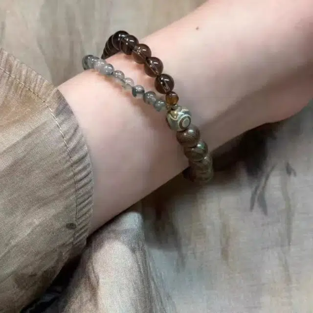 金瑞邦 【赠线香】水逆退散  新中式国潮 简单百搭 显白精致 文玩 叠戴 轻奢 招财进宝 转运上岸 好运 阴沉木 手串 男女同款情侣款