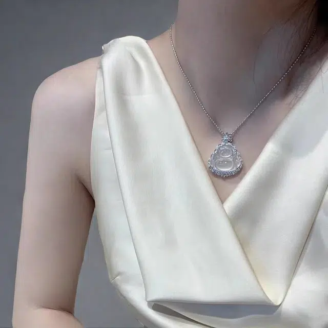 金瑞邦 佛公 简单百搭 显白 透亮 高级感 锁骨链 轻奢小众 平步青云 步步高升 精准桃花 转运来财 琉璃 项链 女款