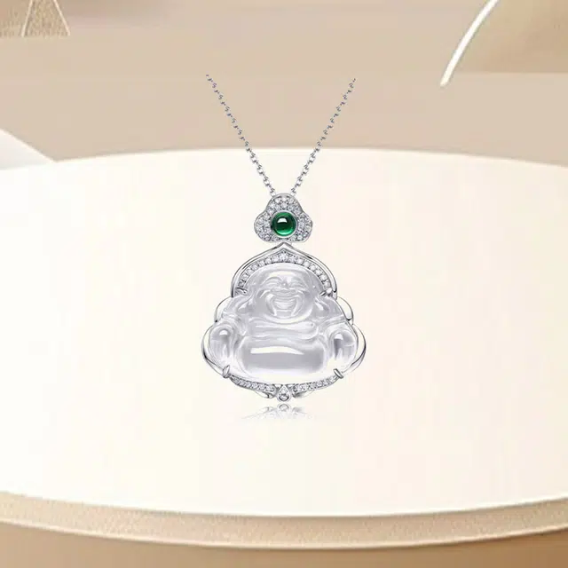 金瑞邦 简单百搭 新中式国潮 显白精致 小众设计 高级感 弥勒佛 笑脸佛公 精准桃花 水逆退散 上岸考研 玉髓 项链 女款